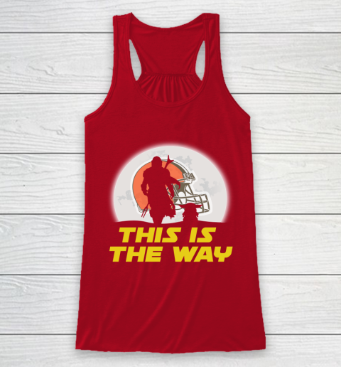 Cleveland Browns NFL Football Star Wars Yoda And Mandalorian This Is The Way Racerback Tank 4