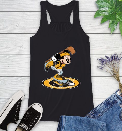 NHL Hockey Pittsburgh Penguins Cheerful Mickey Disney Shirt Racerback Tank