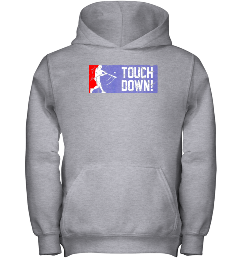wt1n touchdown baseball funny family gift base ball youth hoodie 43 front sport grey
