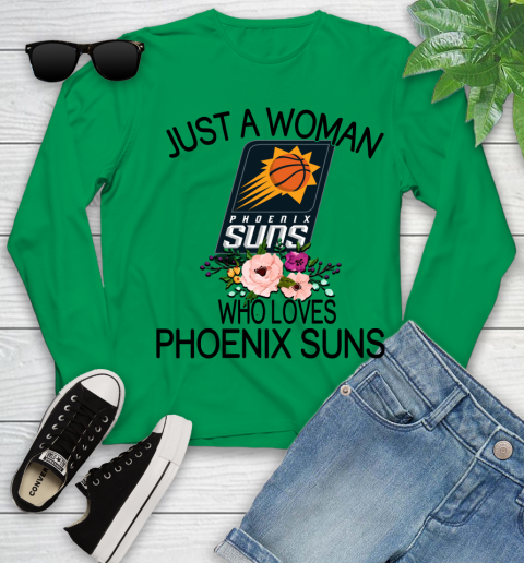 NBA Just A Woman Who Loves Phoenix Suns Basketball Sports Youth Long Sleeve 4