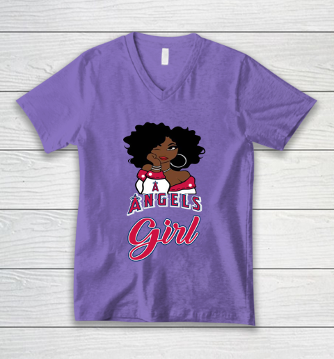 Los Angeles Angelss Girl MLB V-Neck T-Shirt 9