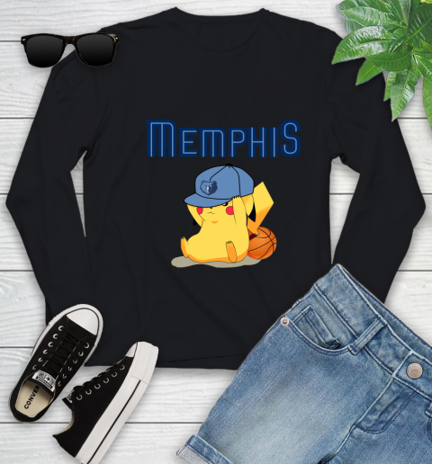 NBA Pikachu Basketball Sports Memphis Grizzlies Youth Long Sleeve 2