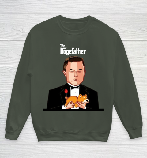 Dogecoin The DogeFather Funny Youth Sweatshirt 8