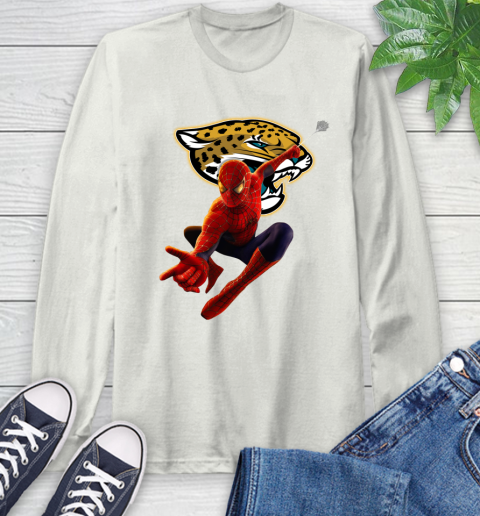 NFL Spider Man Avengers Endgame Football Jacksonville Jaguars Long Sleeve T-Shirt 12