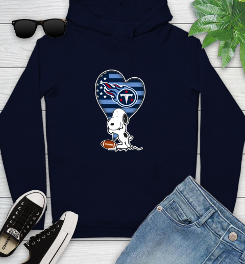 Tennessee Titans NFL Football The Peanuts Movie Adorable Snoopy Youth Hoodie 4