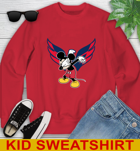 Washington Capitals NHL Hockey Dabbing Mickey Disney Sports Youth Sweatshirt 8