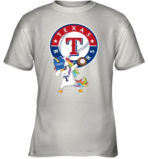 Hip Hop Dabbing Unicorn Flippin Love Texas Rangers Youth T-Shirt