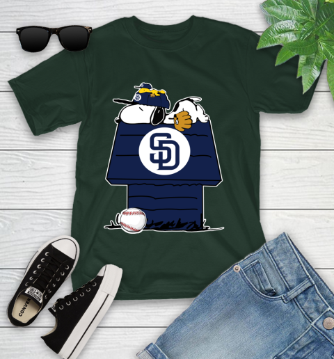 MLB San Diego Padres Snoopy Woodstock The Peanuts Movie Baseball T Shirt Youth T-Shirt 5