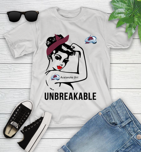 NHL Colorado Avalanche Girl Unbreakable Hockey Sports Youth T-Shirt
