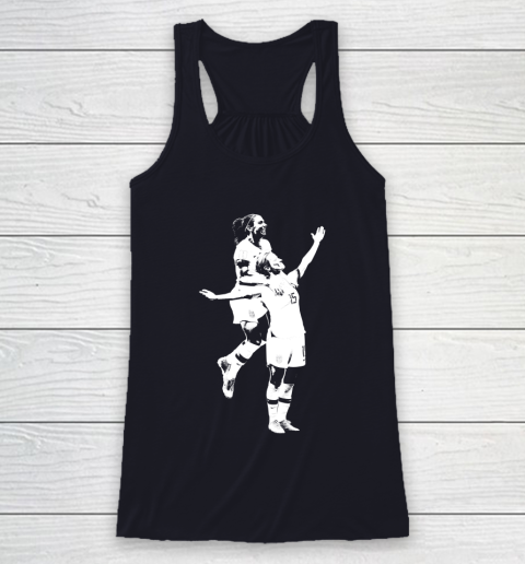 Megan Rapinoe and Alex Morgan Victory Pose  The White Stencil Racerback Tank 7