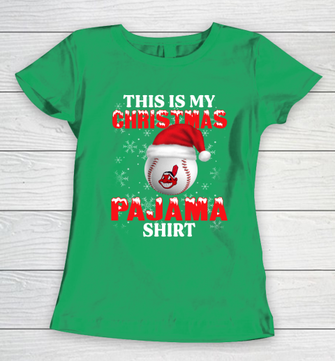 Cleveland Indians This Is My Christmas Pajama Shirt MLB Women's T-Shirt 5