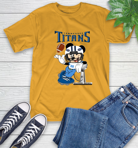 NFL Tennessee Titans Mickey Mouse Disney Super Bowl Football T Shirt T-Shirt 3