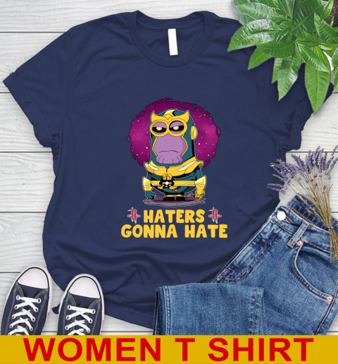NBA Basketball Houston Rockets Haters Gonna Hate Thanos Minion Marvel Shirt Women's T-Shirt 12