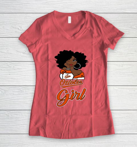 Baltimore Orioles Girl MLB Women's V-Neck T-Shirt 6