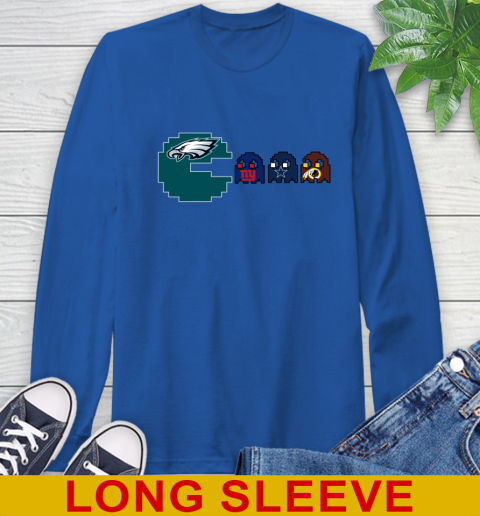Philadelphia Eagles NFL Football Pac Man Champion Long Sleeve T-Shirt 9