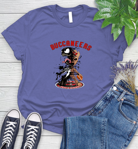 NFL Tampa Bay Buccaneers Football Venom Groot Guardians Of The Galaxy Women's T-Shirt 11