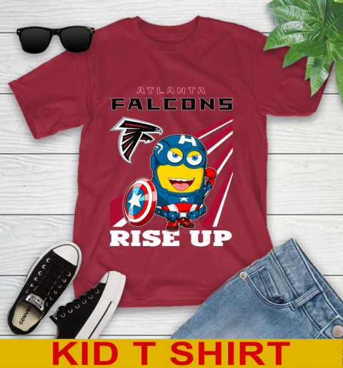 NFL Football Atlanta Falcons Captain America Marvel Avengers Minion Shirt Youth T-Shirt 12