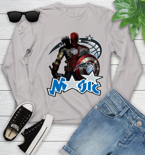 Philadelphia 76ers NBA Basketball Captain America Thor Spider Man Hawkeye Avengers Youth Long Sleeve 12
