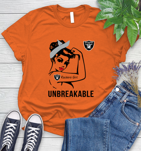 NFL Oakland Raiders Girl Unbreakable Football Sports Women's T-Shirt 2