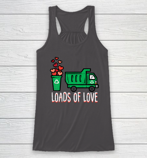 Kids Valentines Day Garbage Truck Loads Of Love Racerback Tank 6