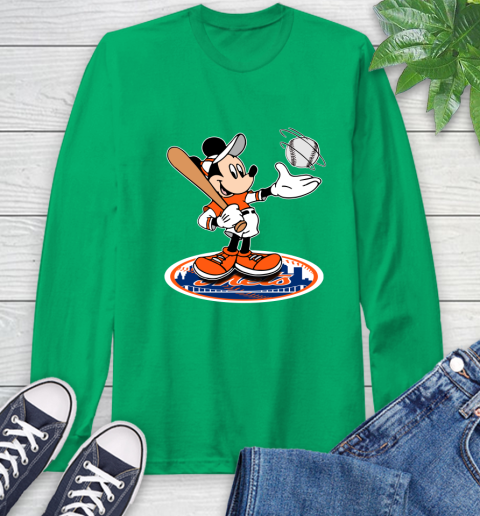 MLB Baseball New York Mets Cheerful Mickey Disney Shirt Long Sleeve T-Shirt 8