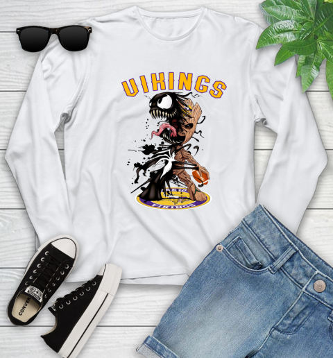 NFL Minnesota Vikings Football Venom Groot Guardians Of The Galaxy Youth Long Sleeve
