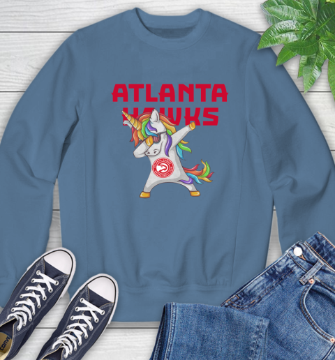 Atlanta Hawks NBA Basketball Funny Unicorn Dabbing Sports Sweatshirt 7