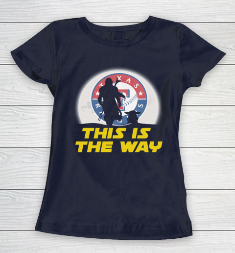 Texas Rangers MLB Baseball Star Wars Yoda And Mandalorian This Is The Way Women's T-Shirt 2