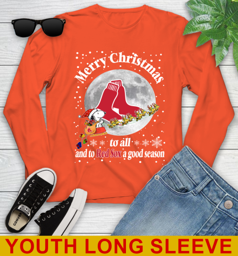 Boston Red Sox Merry Christmas To All And To Red Sox A Good Season MLB Baseball Sports Youth Long Sleeve 3