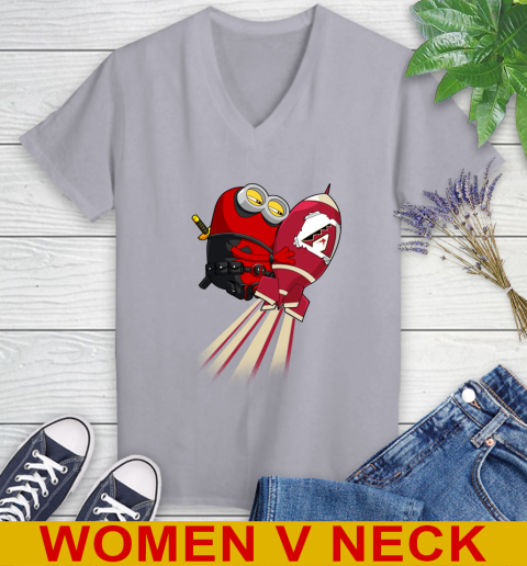 MLB Baseball Arizona Diamondbacks Deadpool Minion Marvel Shirt Women's V-Neck T-Shirt 4