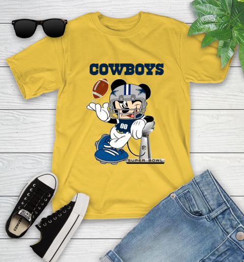 NFL Dallas Cowboys Mickey Mouse Disney Super Bowl Football T Shirt Youth T-Shirt 8