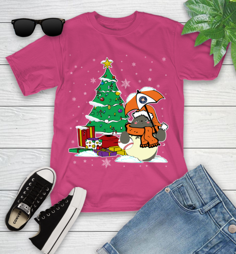 Houston Astros MLB Baseball Cute Tonari No Totoro Christmas Sports Youth T-Shirt 11