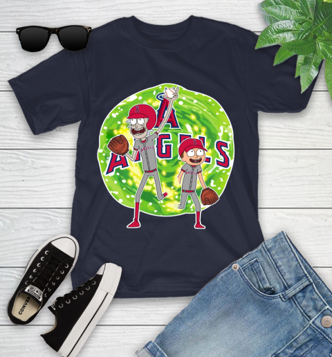 MLB Los Angeles Angels Rick And Morty Baseball Sports Youth T-Shirt 3