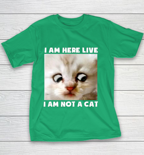 I Am Here Live I Am Not A Cat Funny Lawyer Cat Meme Youth T-Shirt 3