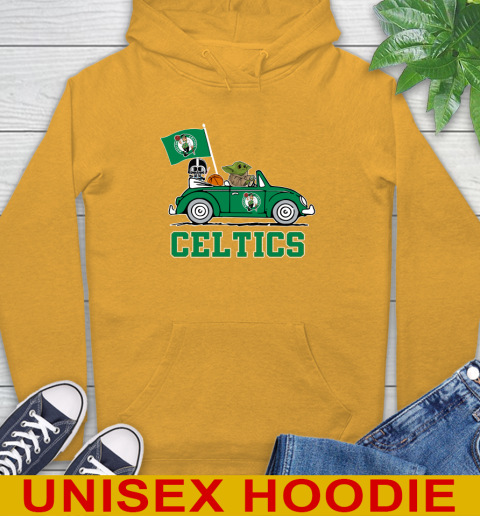 NBA Basketball Boston Celtics Darth Vader Baby Yoda Driving Star Wars Shirt Hoodie 3
