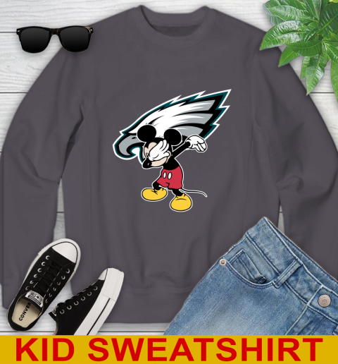 Philadelphia Eagles NFL Football Dabbing Mickey Disney Sports Youth Sweatshirt 6