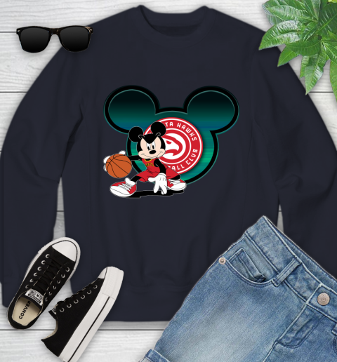 NBA Atlanta Hawks Mickey Mouse Disney Basketball Youth Sweatshirt 3