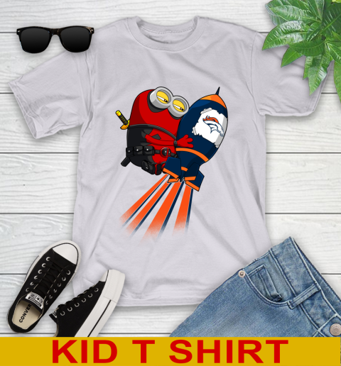 NFL Football Denver Broncos Deadpool Minion Marvel Shirt Youth T-Shirt 4