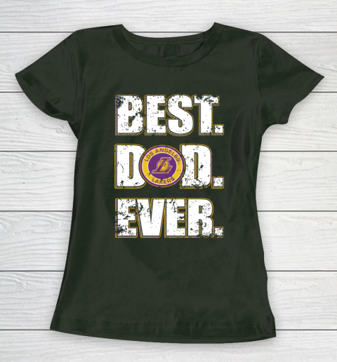 NBA Los Angeles Lakers Basketball Best Dad Ever Family Shirt Women's T-Shirt 4