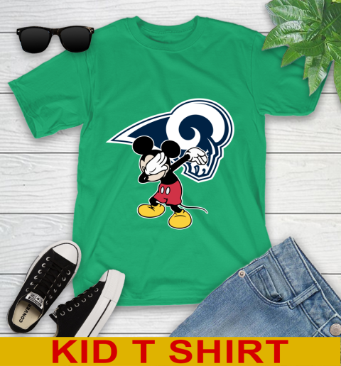 Los Angeles Rams NFL Football Dabbing Mickey Disney Sports Youth T-Shirt 6