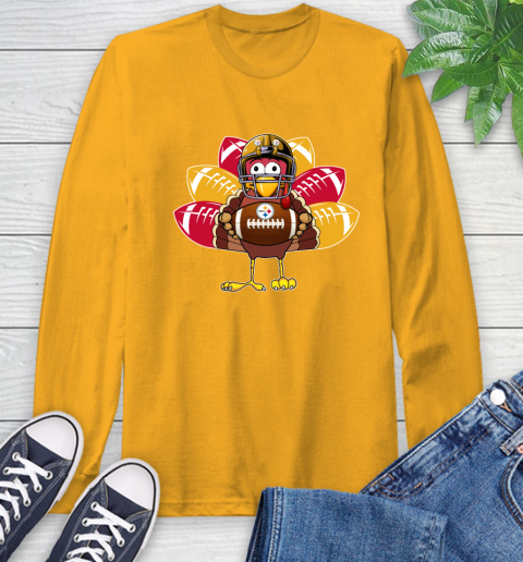 Pittsburgh Steelers Turkey Thanksgiving Day Long Sleeve T-Shirt 3