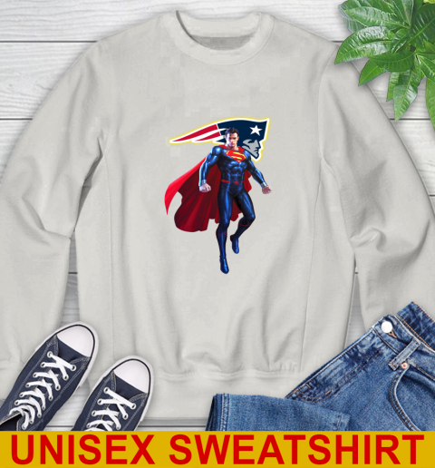 NFL Superman DC Sports Football New England Patriots Sweatshirt 12