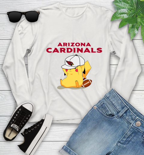NFL Pikachu Football Sports Arizona Cardinals Youth Long Sleeve 12