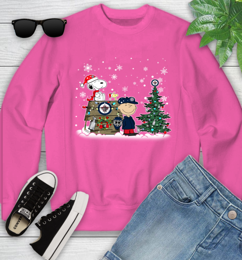 NHL Winnipeg Jets Snoopy Charlie Brown Woodstock Christmas Stanley Cup Hockey Youth Sweatshirt 6