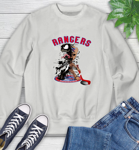 NHL New York Rangers Hockey Venom Groot Guardians Of The Galaxy Sweatshirt 5