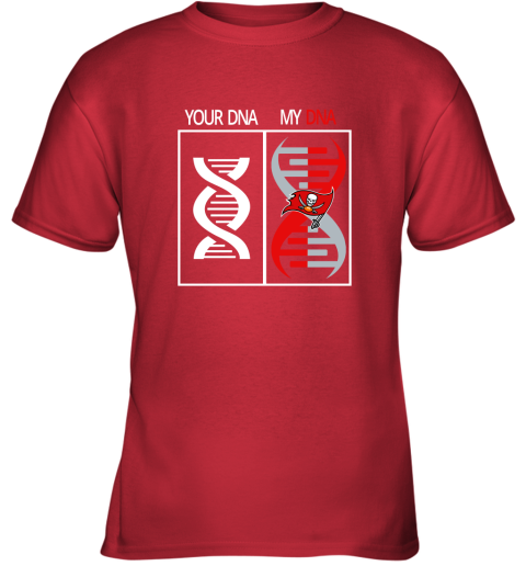2og3 my dna is the tampa bay buccaneers football nfl youth t shirt 26 front red