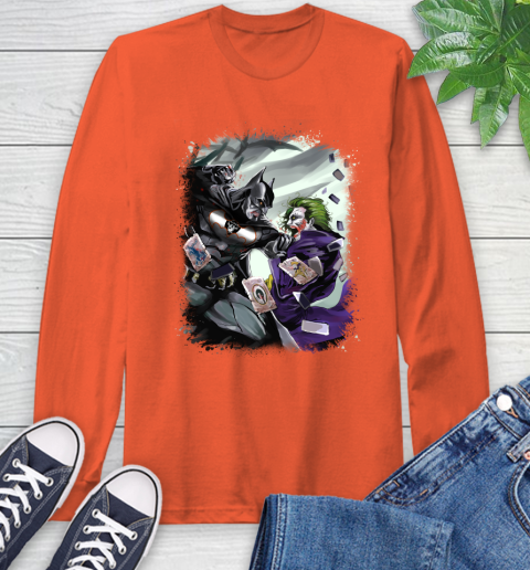 Oakland Raiders NFL Football Batman Fighting Joker DC Comics Long Sleeve T-Shirt 6 Oakland Raiders NFL Football Batman Fighting Joker DC Comics Long Sleeve T-Shirt - Image 6