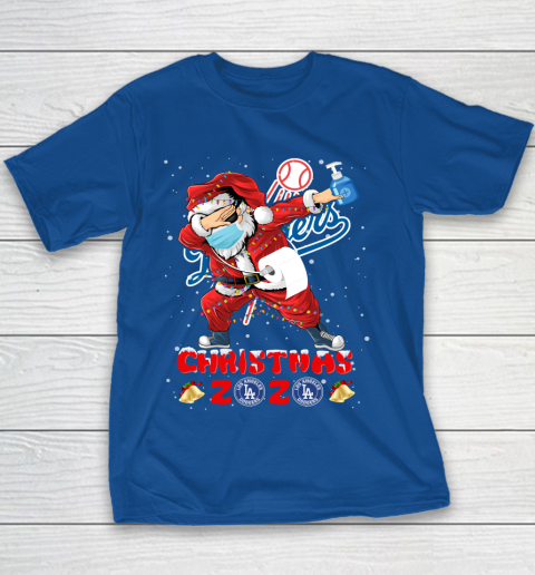 Los Angeles Dodgers Funny Santa Claus Dabbing Christmas 2020 MLB Youth T-Shirt 6