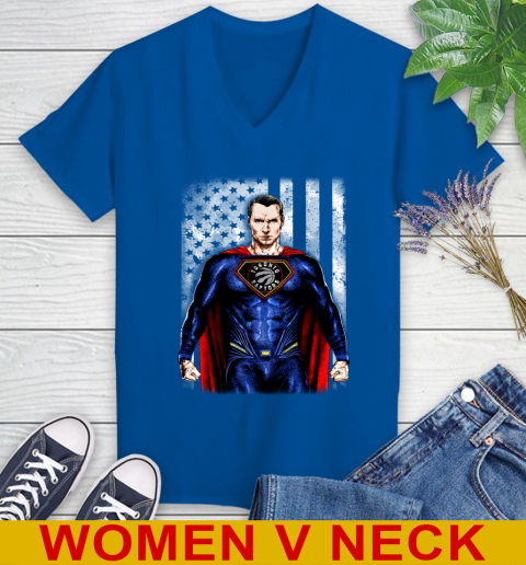 NBA Basketball Toronto Raptors Superman DC Shirt Women's V-Neck T-Shirt 9