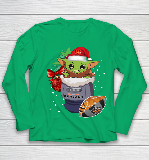 Cincinnati Bengals Christmas Baby Yoda Star Wars Funny Happy NFL Youth Long Sleeve 6